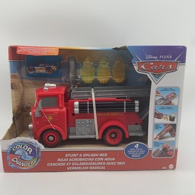 Pixar Cars Stunt & Splash Red Color Changers Fire Engine Truck Fabulous McQueen
