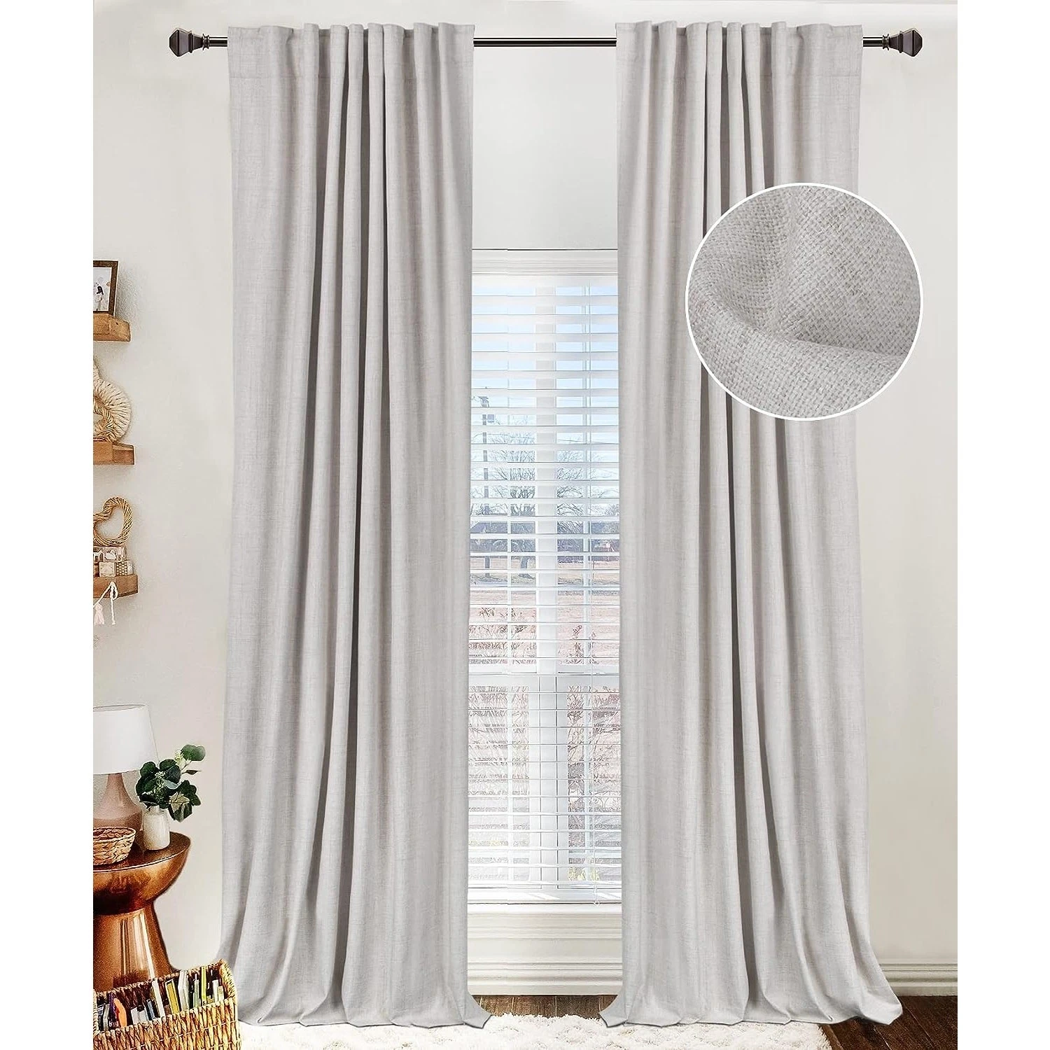 Blackout Curtains for Bedroom/Living Room 2 Panels Set,50" W x 108" L, Beige