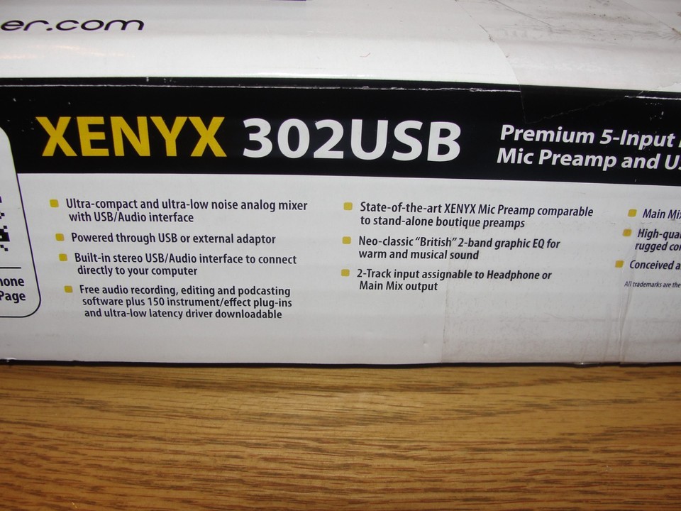 Behringer XENYX 302USB 5-Channel Mixing Console with box and ...