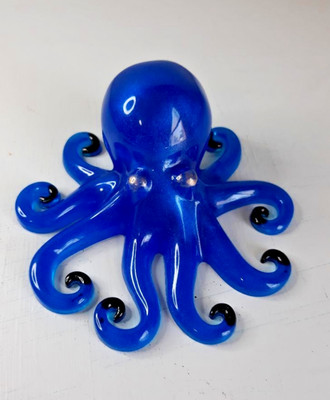 Beautiful Blue & Black Handmade Resin Octopus Handcrafted
