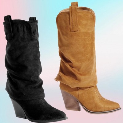 Damen Kniehohe Schwarze Stiefel Freizeit Reiten Herbst Winter Mittelhoher Absatz Stretch Gr.
