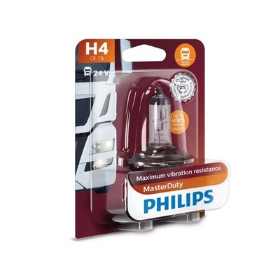 PHILIPS H4 Halogen MasterDuty bis zu +130% 24V 75/70W P43t-38 13342MDB1 3200K
