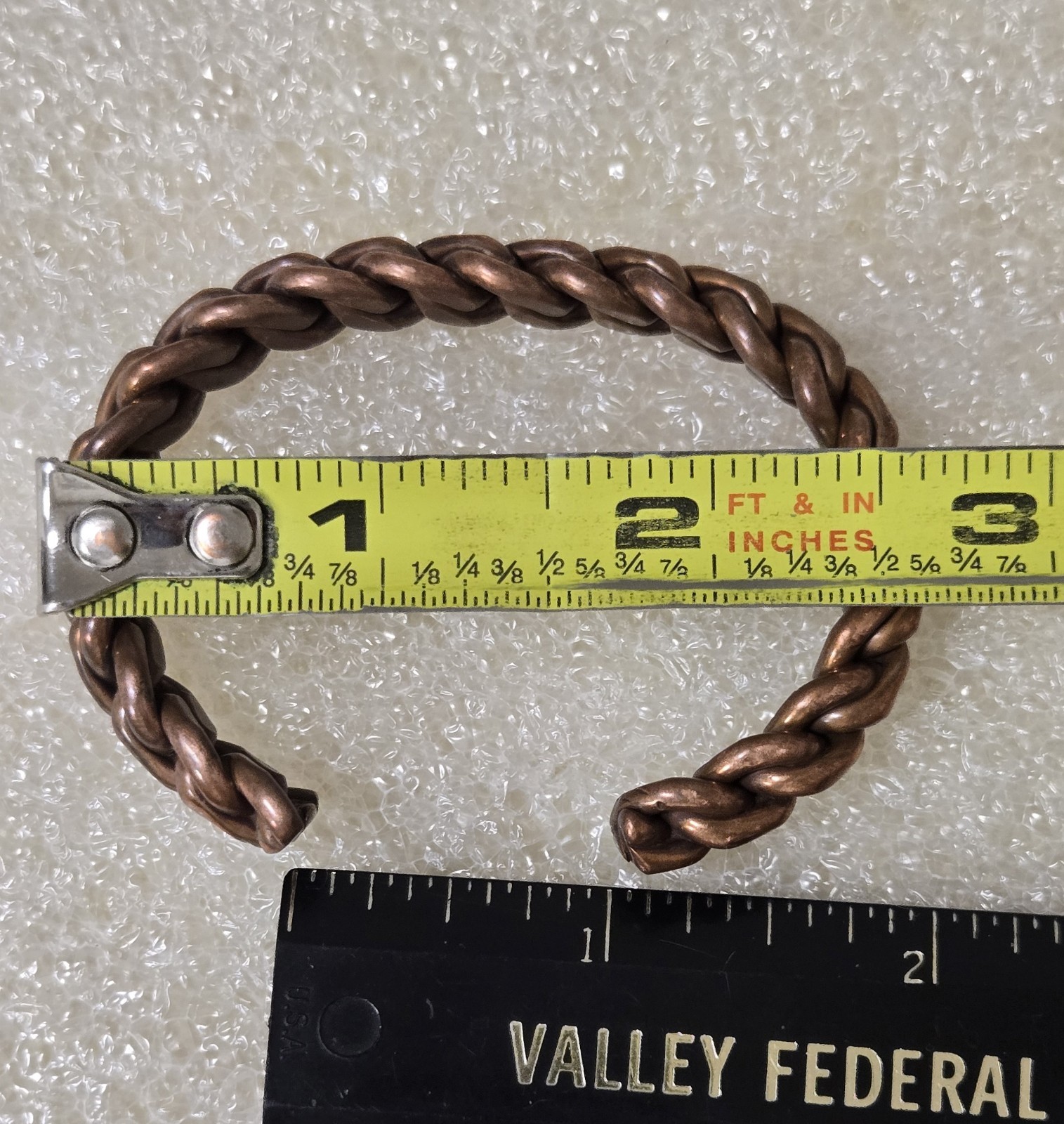 Vintage Twisted Braided Copper  Bracelet - image 4
