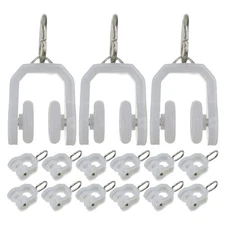  40 Pcs Shower Curtain Hooks Plastic Clips Ceiling-mounted Tracks