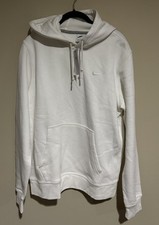 NWT Men  s Nike Medium Club Fleece Pullover Hoodie Sweatshirt White 611457