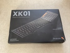 ProtoArc Składana klawiatura bezprzewodowa z touchpadem, pełnowymiarowa czarna XKO1TP Nowa