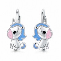 Ohrringe Kinder MäDchen Einhorn 925 Silber Brisur OhrhäNger