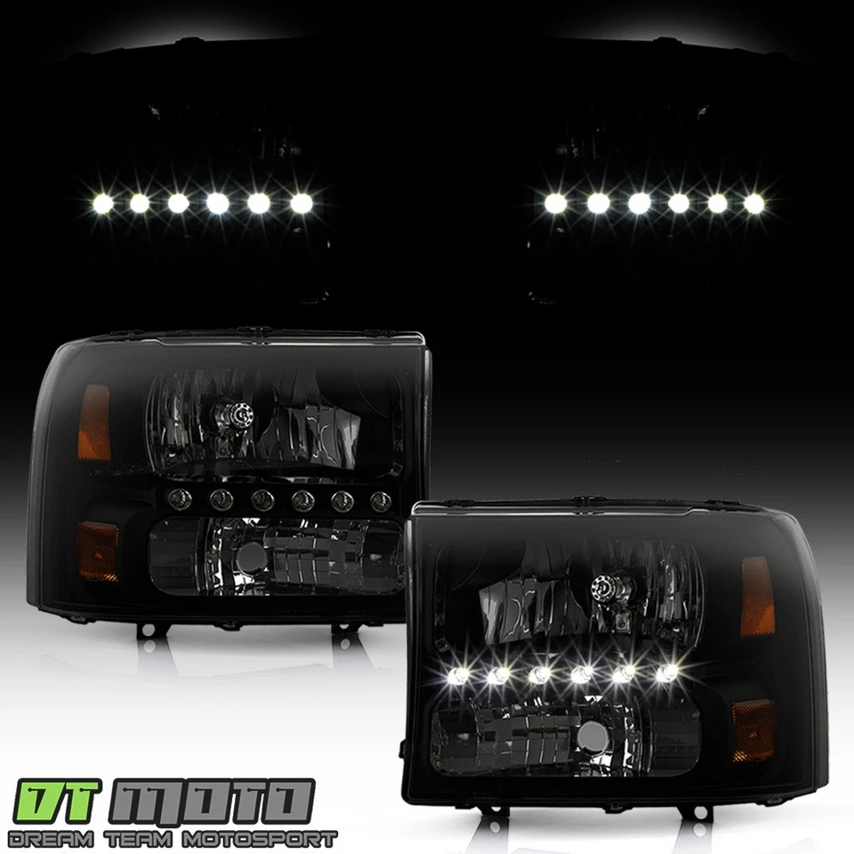 Faros LED de excursión Blk Smoke 1999-2004 Ford F250/F350/F450 Superduty 00-04 Foto 2 de 4