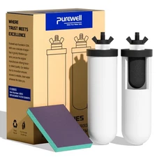 Purewell PF-4 Ceramic 3-Stage Purification Elements, Washable  Reusable, NSF/...