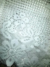 Lace Valances. Floral.  Large 70 X 18.5 Inches. White. New. No Box. 2 Count. 