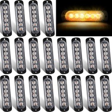 "Paquete De 20 Luces Led Estroboscopicas De Emergencia 6 Led Ambar Blanco Flash