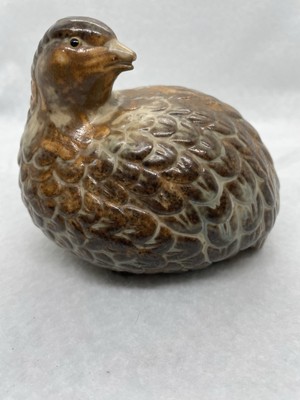 Vintage Partridge Quail Sculpture Ceramic Pottery Brown Made In Japan Rare Decor