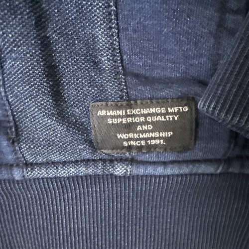 Armani Exchange Navy Blue Full Zip Jacket Denim Look Size Large - Picture 8 of 12