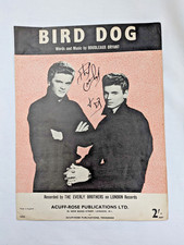 SIGNED (Phil Everly) Bird Dog Everly Brothers Sheet Music 1958 [CN]