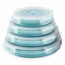Silicone Collapsible Food Storage Containers-Prep/Storage Bowls with Lids – S...
