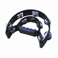 Handheld Tambourine Double Row Handbell Ergonomic Handle Grip Tambourine for KTV