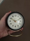 Black And Cream Retro Style Alarm Clock Glow In The Dark Hands Battery Powered — photo 3
