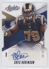 2014 Panini Absolute Rookie Auto Retail Blue 9/10 Greg Robinson #196 7u5