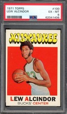 1971 Topps #100 Lew Alcindor (Kareem) PSA 6 Vintage HOF Basketball Card (1406)