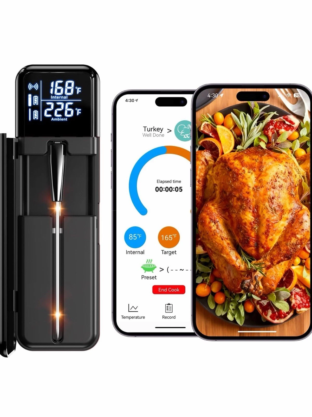 Smart Wireless Meat Thermometer,Digital Cooking Thermometer with Dual High-Ac...
Opens in a new wind