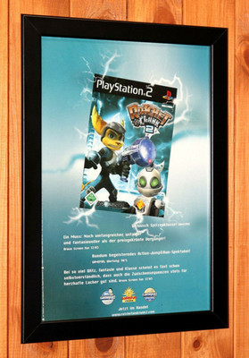 Ratchet & Clank 2 Going Commando PS2 Small Promo Werbeblatt Poster Ad Page Frame
