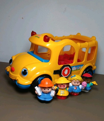 #ad Vintage Fisher Price Little People Lil Movers School Bus 2005 Lights amp; Sounds $17.97