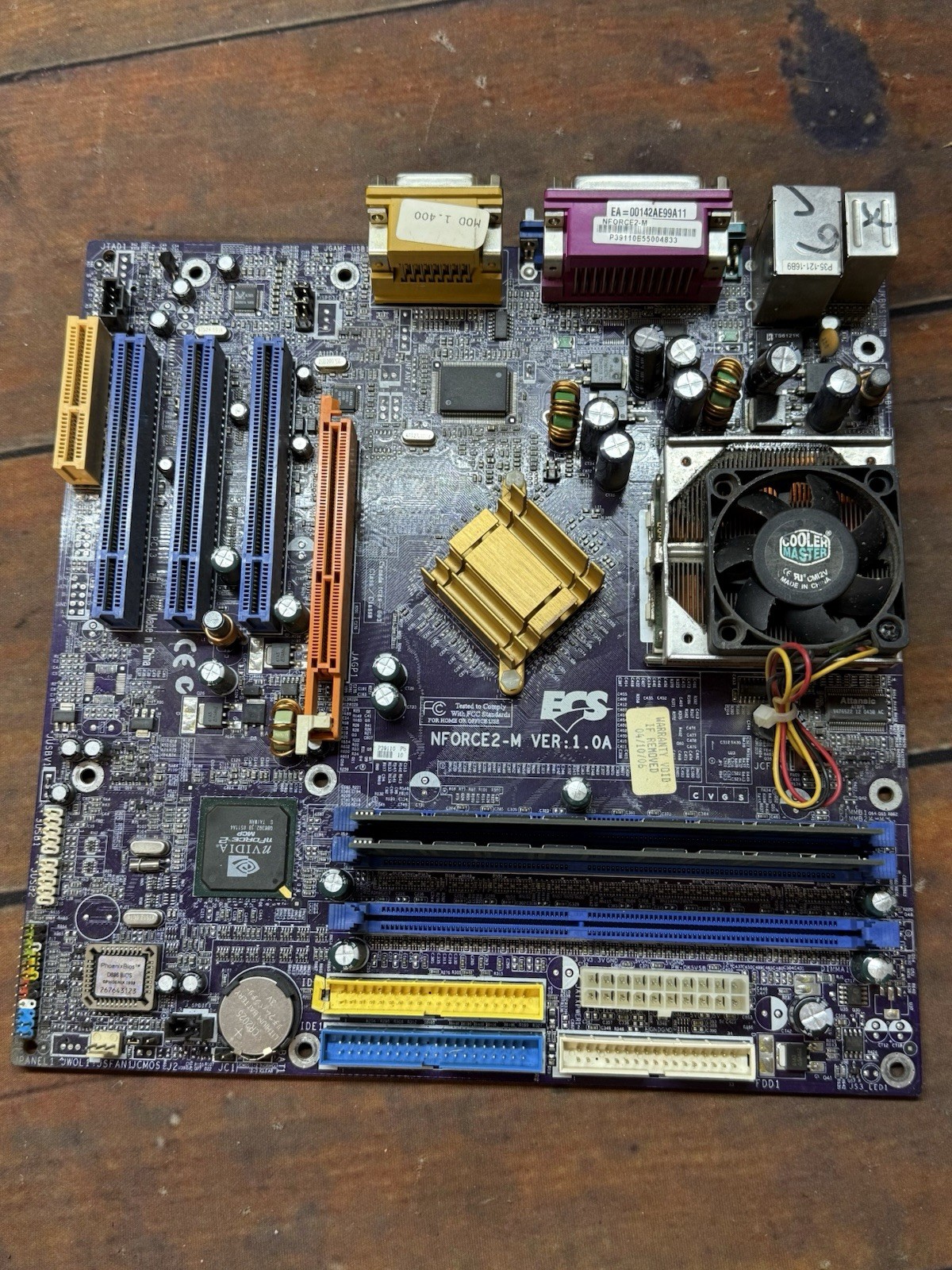 Megatouch ION ECS nForce2-M PCB Board Motherboard Untested For Parts Repairs