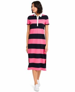green emerald velvet dress Tommy Hilfiger Women's S/S Piqué Polo Dress