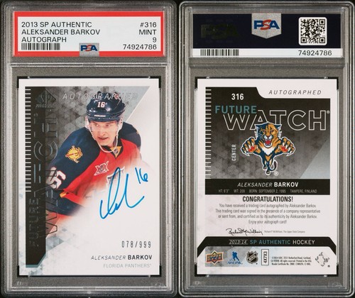 2013-14 SP Authentic - Future Watch Aleksander Barkov #316 /999 (AU, RC) - PSA 9 - Bild 3 von 3