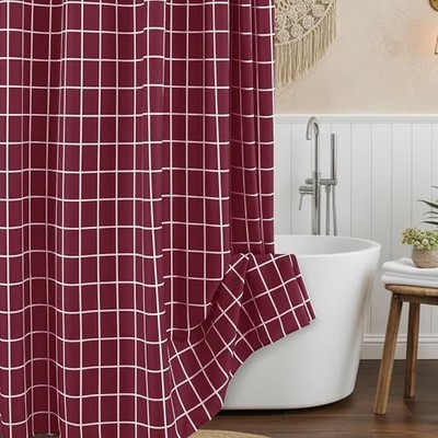  Extra Long Shower Curtains 84 Length-Bathroom 72''W x 84''L (Pack of 1) Burgundy