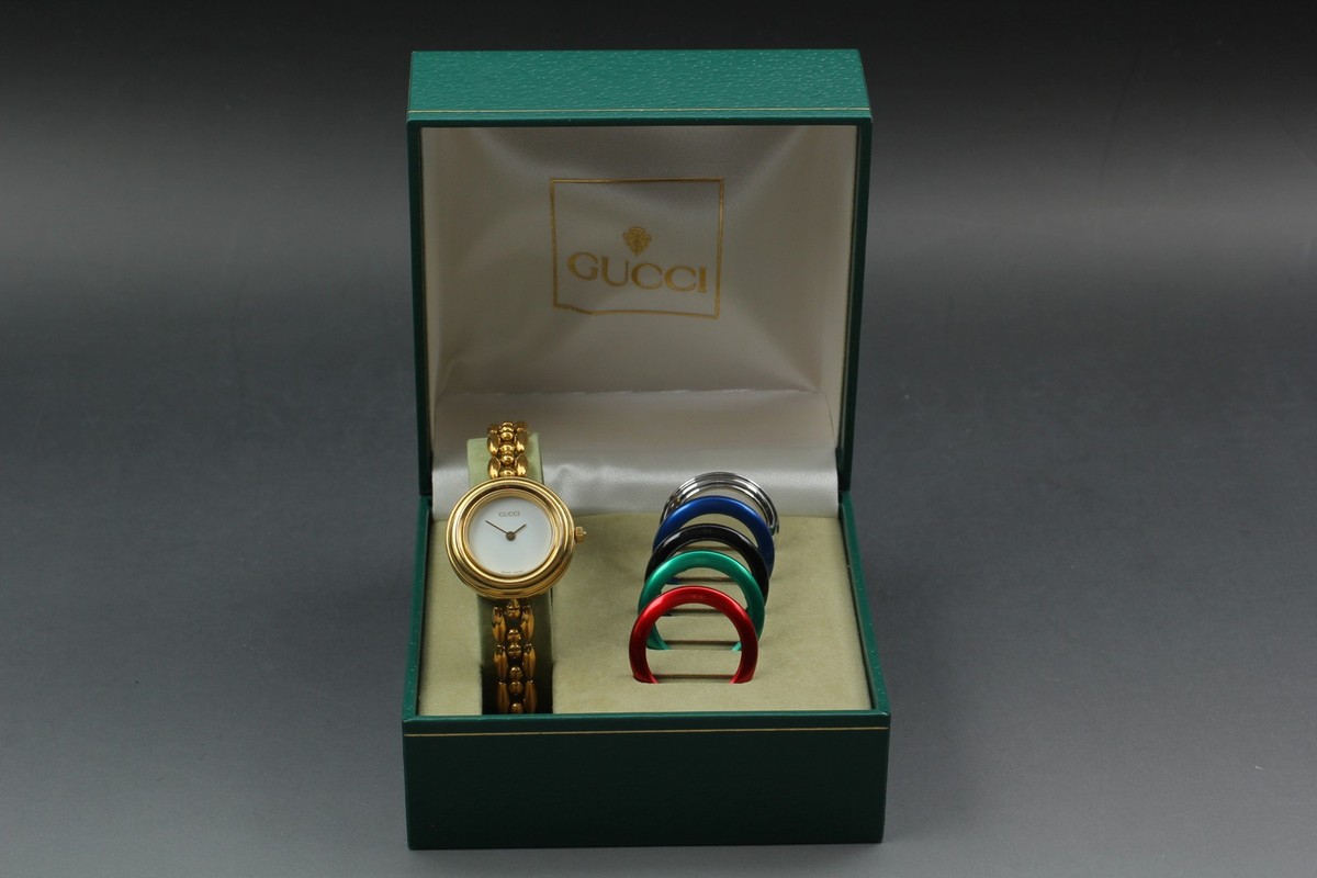 N MINT w/Box] Gucci Change Bezel 11/12.2 Gold 6 Colors