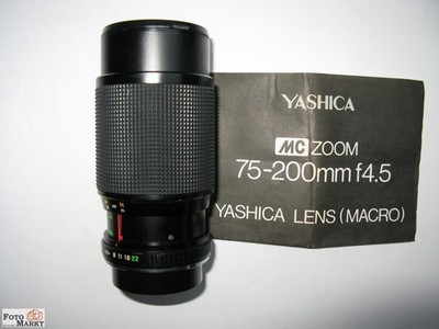 Zoom-Objektiv Yashica Lens MC multicoated Macro 4,5 / 75-200 mm Contax Baj. CY  