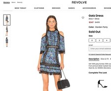 Alice + Olivia Gatz Dress XS –Floral Lace Cold Shoulder Mini – Revolve –Luxury