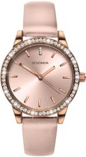 Sekonda Ladies Watch with Rose Gold Case and Nude Strap 40333