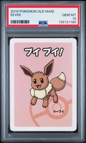 Old Maid Japanese Pokemon Center Red Back 2019 Promo Playing Card - Eevee PSA 10