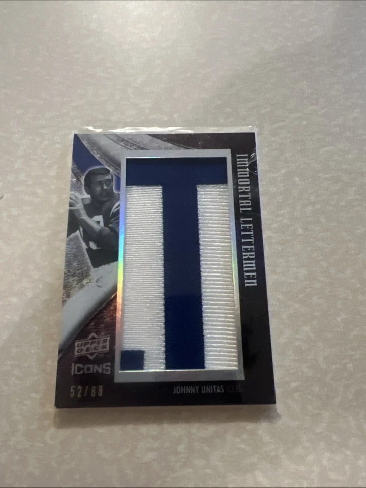 2008 Upper Deck Icons Immortal Lettermen Johnny Unitas #JU2 Team Names /88 “T” - Image 2 of 3