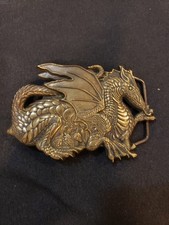 Baron Buckles Belt Buckle Dragon Solid Brass   3  3D 1982