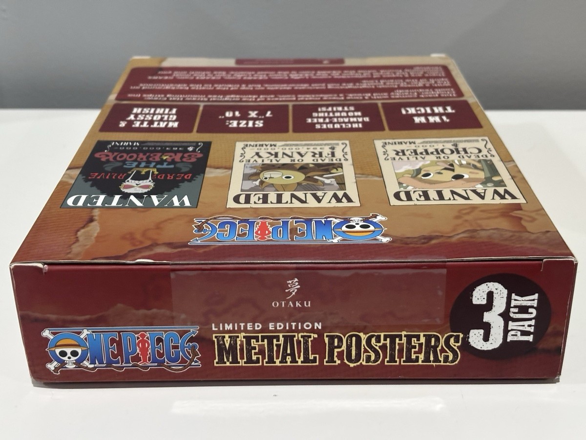 NEW One Piece Limited Edition Metal Wanted Posters Chopper/Franky