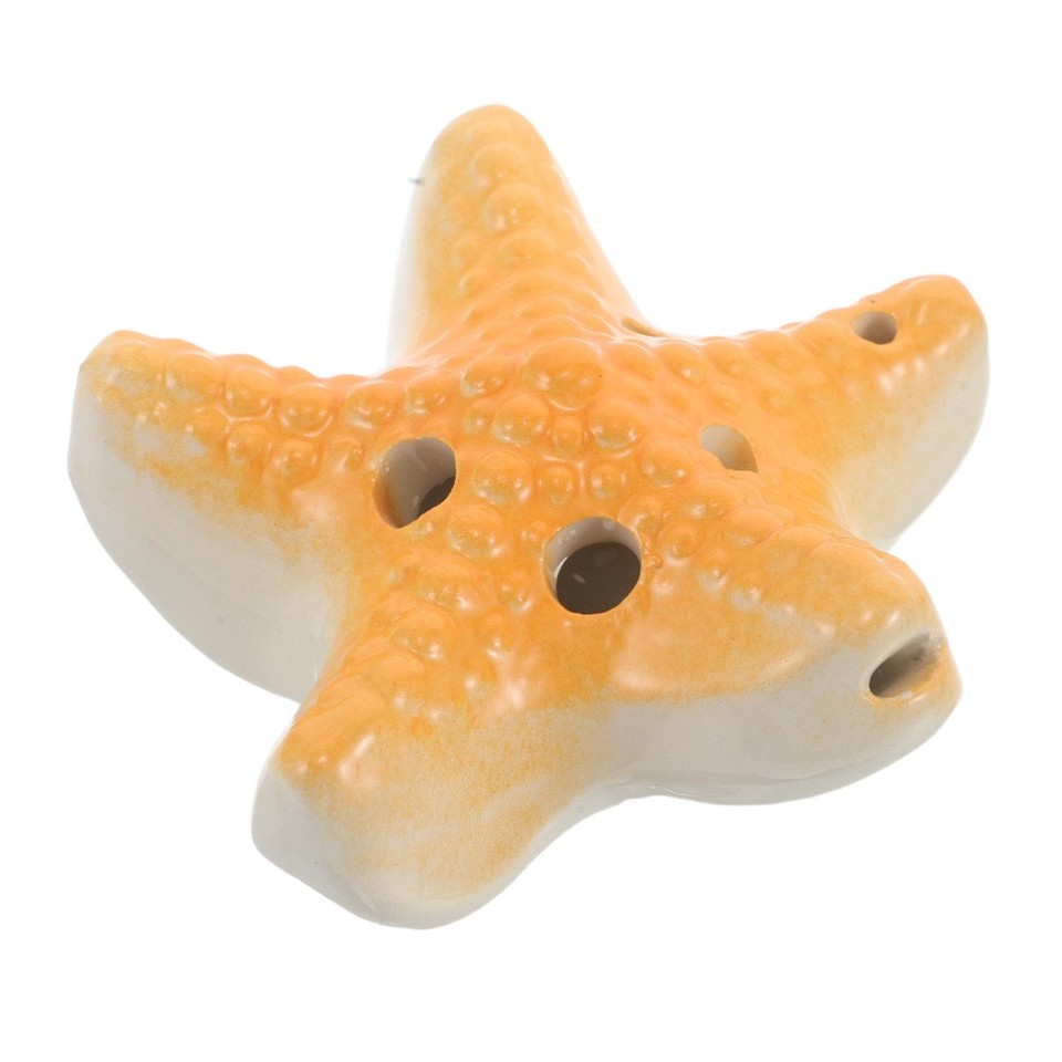Wind Instruments Color Orange Ceramic Musical Ocarina Wind Instrument Six Hole for Kids ...