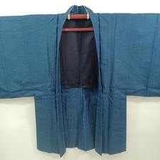 Used Japanese Kimono Haori Jacket Navy Blue Mens Vintage Outer