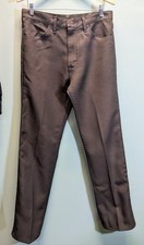 Vintage 70s-80s Wrangler Polyester Pants 33x32 Brown Western Cowboy Hipster
