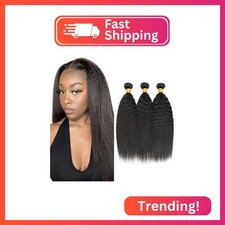 Kinky Straight Bundles Yaki Straight Human Hair Bundles 18 20 22 inch 12A 100 U