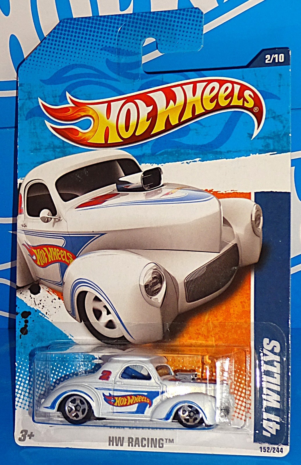 Hot Wheels 2011 HW Racing Series #152 '41 Willys Walmart White w/ 5SPs
