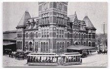 Washington DC 6th Street Station PB&W PRR Railway Postcard 1890 Streetcars