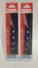 Two Yo-Zuri Crystal Minnow Deep Diver Walleye Floating Lures, 3 1/2", Midnight