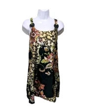 Sante Animal Print Floral Chemise Slip Dress Womens L Satin #180L