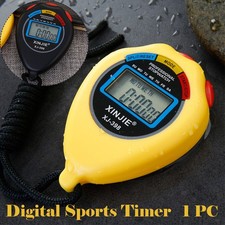 Stoppuhr Stopp Uhr Stopuhr Digital Sport Timer Uhren Taschenuhr Gelb / Schwarz