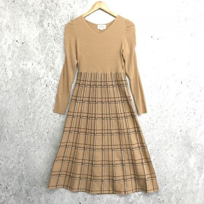 JILL by JILL STUART Glitter Check Jacquard Knit Dresses Beige OSFA