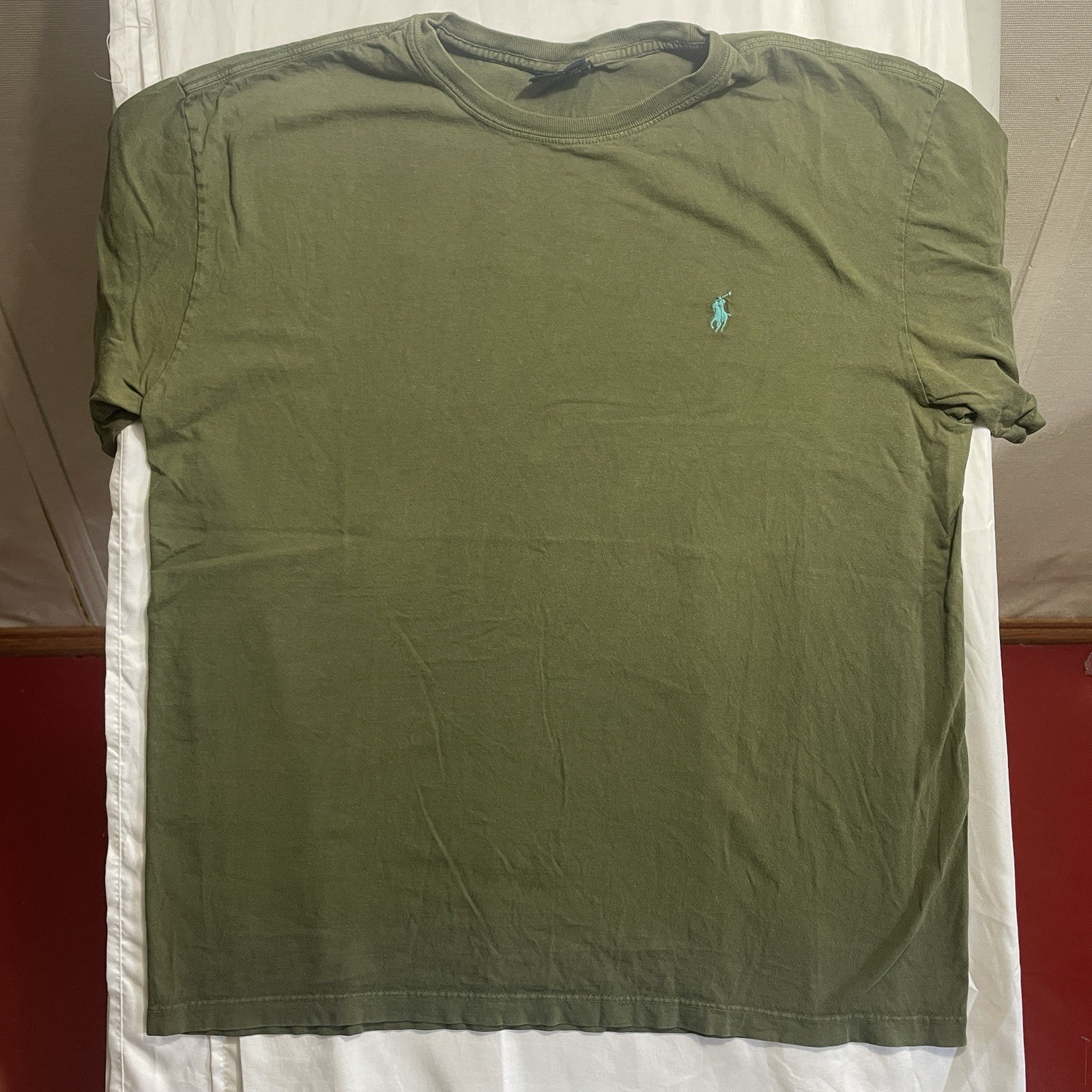 Polo Ralph Lauren uomo taglia media Y2K Pony vintage verde oliva