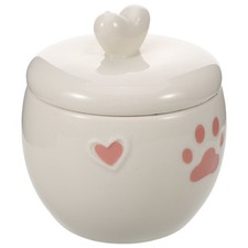 Cat Urns for Ashes - 600ML/20oz Ceramic Urn for Cats and Dogs with Pink Heart 